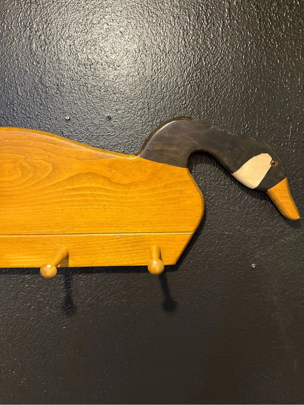 Wooden Goose Hooks Wall Decor Black Brown